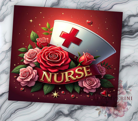 Valentine's Nurse Love 20oz Tumbler, Valentine's Day Gift, 20oz Sublimation, Medical Professional Gift, Cute Nurse Design, Custom Tumbler Wrap, Healthcare Love Gift Sublimation Li Zamperini 