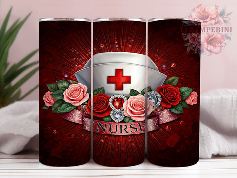 Valentine's Nurse Love 20oz Tumbler, Valentine's Day Gift, 20oz Sublimation, Medical Professional Gift, Cute Nurse Design, Custom Tumbler Wrap, Healthcare Love Gift Sublimation Li Zamperini 