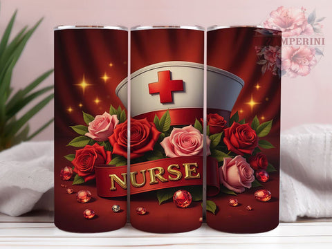 Valentine's Nurse Love 20oz Tumbler, Valentine's Day Gift, 20oz Sublimation, Medical Professional Gift, Cute Nurse Design, Custom Tumbler Wrap, Healthcare Love Gift Sublimation Li Zamperini 