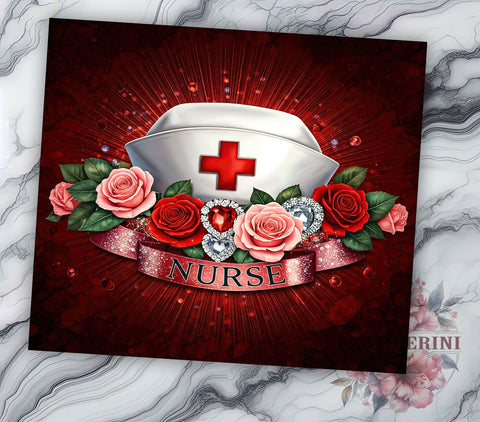 Valentine's Nurse Love 20oz Tumbler, Valentine's Day Gift, 20oz Sublimation, Medical Professional Gift, Cute Nurse Design, Custom Tumbler Wrap, Healthcare Love Gift Sublimation Li Zamperini 