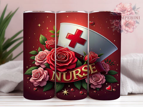 Valentine's Nurse Love 20oz Tumbler, Valentine's Day Gift, 20oz Sublimation, Medical Professional Gift, Cute Nurse Design, Custom Tumbler Wrap, Healthcare Love Gift Sublimation Li Zamperini 