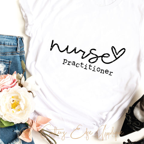 Valentine's Nurse Practitioner SVG, PNG, DXF SVG Cutting Edge Applique 