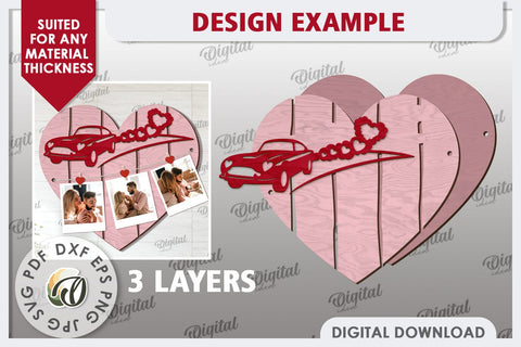 Valentines Photo Display Board LaserCut. Valentine Heart SVG SVG Evgenyia Guschina 