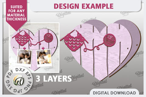 Valentines Photo Display Board LaserCut. Valentine Heart SVG SVG Evgenyia Guschina 