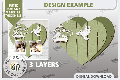 Valentines Photo Display Board LaserCut. Valentine Heart SVG SVG Evgenyia Guschina 