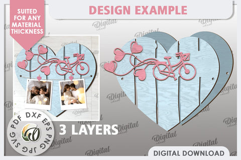 Valentines Photo Display Board LaserCut. Valentine Heart SVG SVG Evgenyia Guschina 