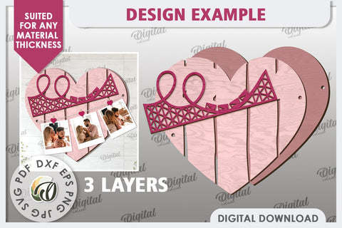 Valentines Photo Display Board LaserCut. Valentine Heart SVG SVG Evgenyia Guschina 