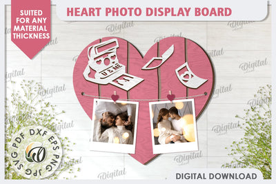 Valentines Photo Display Board LaserCut. Valentine Heart SVG SVG Evgenyia Guschina 
