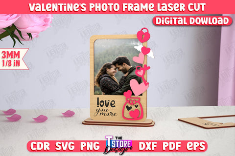 Valentine's Photo Frame Bundle | Romantic Gift Idea | Valentine's Decorations | CNC File SVG The T Store Design 
