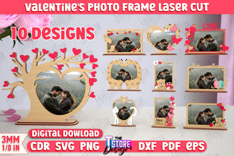 Valentine's Photo Frame Bundle | Romantic Gift Idea | Valentine's Decorations | CNC File SVG The T Store Design 
