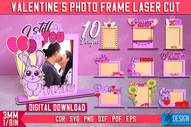 Valentine's Photo Frame Bundle | Romantic Gift Idea | Valentine's Decorations | CNC Files SVG Fly Design 