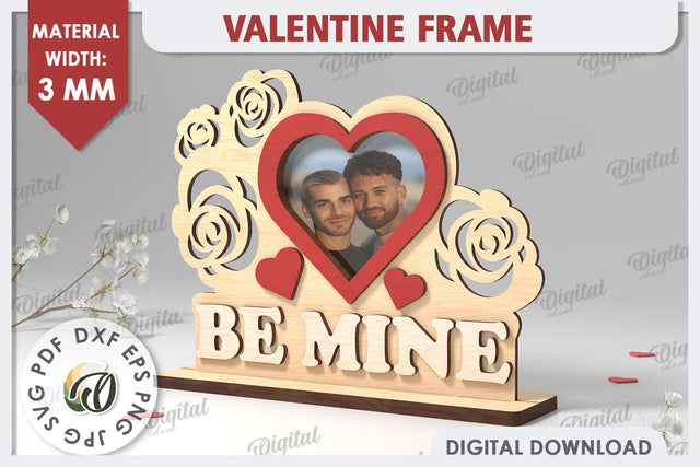 Valentine's Photo Frame Laser Cut. Valentine's Gift SVG SVG Evgenyia Guschina 