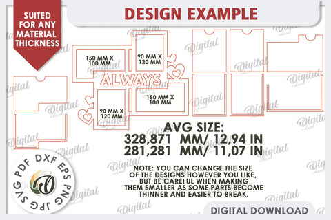 Valentine's Photo Frame Laser Cut. Valentine's Gift SVG SVG Evgenyia Guschina 