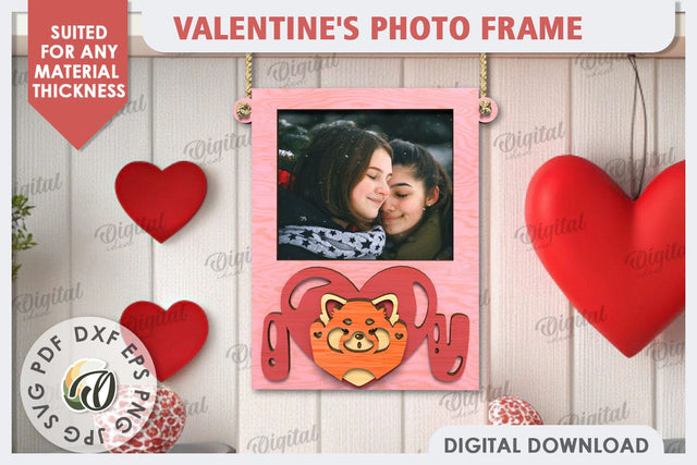 Valentine's Photo Frame Laser Cut. Valentine's Gift SVG SVG Evgenyia Guschina 