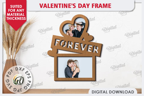 Valentine's Photo Frame Laser Cut. Valentine's Gift SVG SVG Evgenyia Guschina 