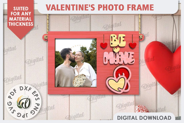 Valentine's Photo Frame Laser Cut. Valentine's Gift SVG SVG Evgenyia Guschina 