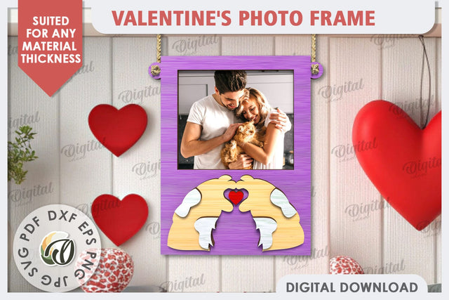Valentine's Photo Frame Laser Cut. Valentine's Gift SVG SVG Evgenyia Guschina 