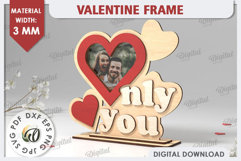 Valentine's Photo Frame Laser Cut. Valentine's Gift SVG SVG Evgenyia Guschina 