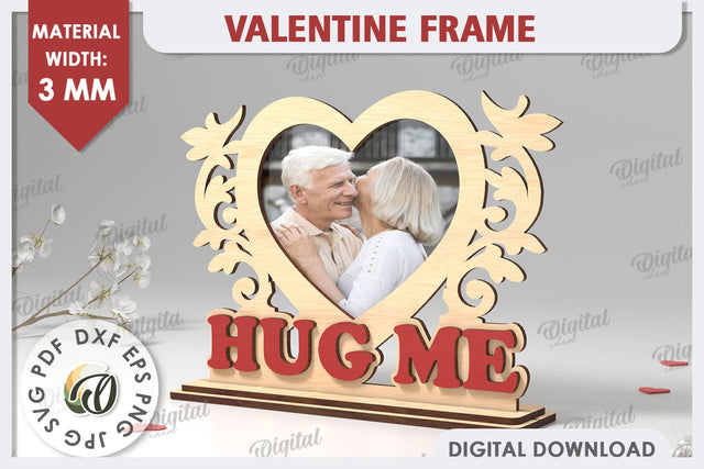 Valentine's Photo Frame Laser Cut. Valentine's Gift SVG SVG Evgenyia Guschina 