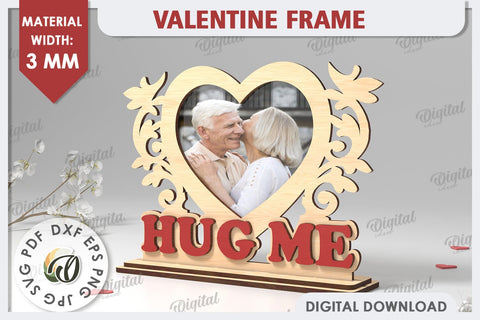 Valentine's Photo Frame Laser Cut. Valentine's Gift SVG SVG Evgenyia Guschina 