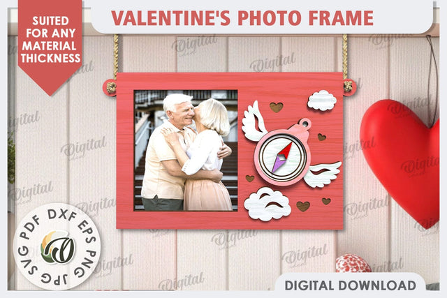 Valentine's Photo Frame Laser Cut. Valentine's Gift SVG SVG Evgenyia Guschina 