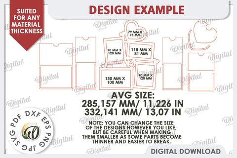 Valentine's Photo Frame Laser Cut. Valentine's Gift SVG SVG Evgenyia Guschina 