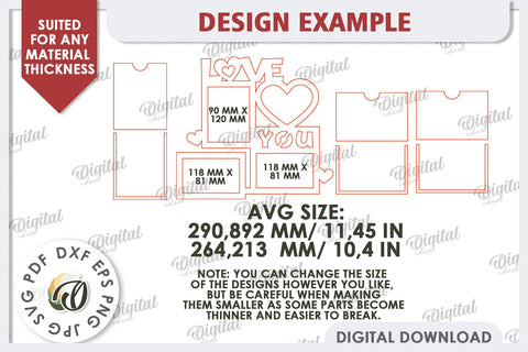 Valentine's Photo Frame Laser Cut. Valentine's Gift SVG SVG Evgenyia Guschina 