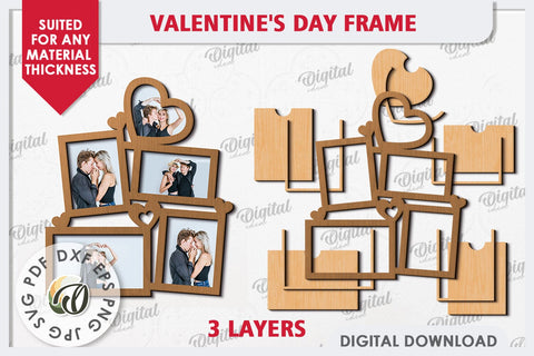 Valentine's Photo Frame Laser Cut. Valentine's Gift SVG SVG Evgenyia Guschina 