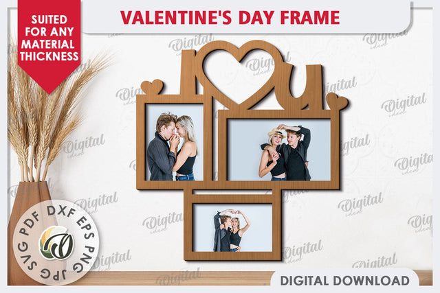 Valentine's Photo Frame Laser Cut. Valentine's Gift SVG SVG Evgenyia Guschina 