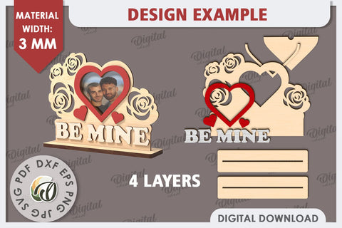 Valentine's Photo Frame Laser Cut. Valentine's Gift SVG SVG Evgenyia Guschina 