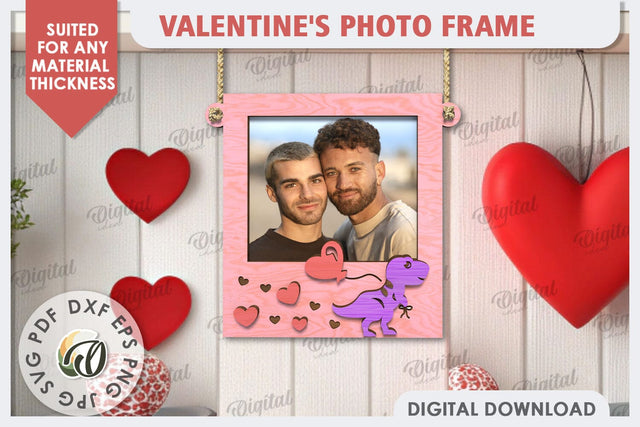 Valentine's Photo Frame Laser Cut. Valentine's Gift SVG SVG Evgenyia Guschina 