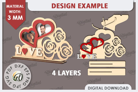 Valentine's Photo Frame Laser Cut. Valentine's Gift SVG SVG Evgenyia Guschina 