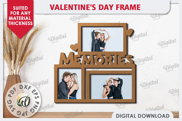 Valentine's Photo Frame Laser Cut. Valentine's Gift SVG SVG Evgenyia Guschina 