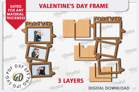 Valentine's Photo Frame Laser Cut. Valentine's Gift SVG SVG Evgenyia Guschina 