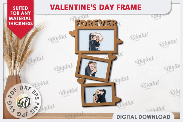 Valentine's Photo Frame Laser Cut. Valentine's Gift SVG SVG Evgenyia Guschina 