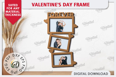 Valentine's Photo Frame Laser Cut. Valentine's Gift SVG SVG Evgenyia Guschina 