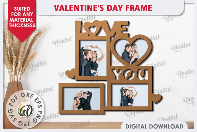 Valentine's Photo Frame Laser Cut. Valentine's Gift SVG SVG Evgenyia Guschina 