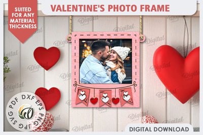 Valentine's Photo Frame Laser Cut. Valentine's Gift SVG SVG Evgenyia Guschina 