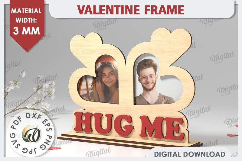 Valentine's Photo Frame Laser Cut. Valentine's Gift SVG SVG Evgenyia Guschina 