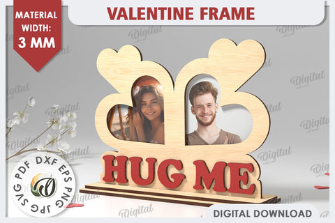 Valentine's Photo Frame Laser Cut. Valentine's Gift SVG SVG Evgenyia Guschina 