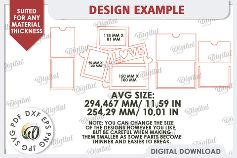 Valentine's Photo Frame Laser Cut. Valentine's Gift SVG SVG Evgenyia Guschina 