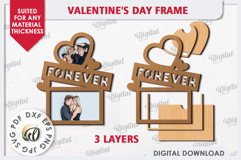 Valentine's Photo Frame Laser Cut. Valentine's Gift SVG SVG Evgenyia Guschina 