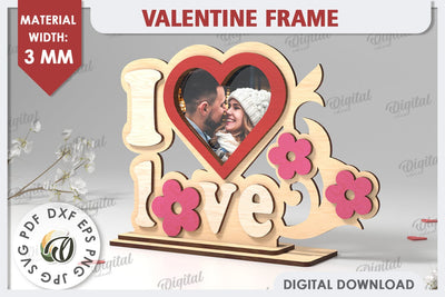 Valentine's Photo Frame Laser Cut. Valentine's Gift SVG SVG Evgenyia Guschina 