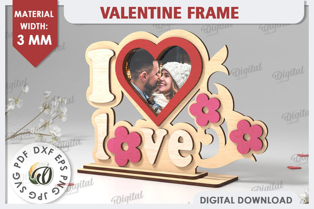 Valentine's Photo Frame Laser Cut. Valentine's Gift SVG SVG Evgenyia Guschina 