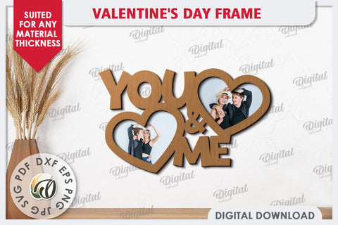 Valentine's Photo Frame Laser Cut. Valentine's Gift SVG SVG Evgenyia Guschina 
