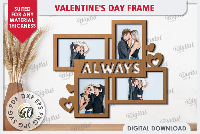 Valentine's Photo Frame Laser Cut. Valentine's Gift SVG SVG Evgenyia Guschina 