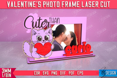 Valentine's Photo Frame | Romantic Gift Idea | Valentine's Decorations | CNC File SVG Fly Design 