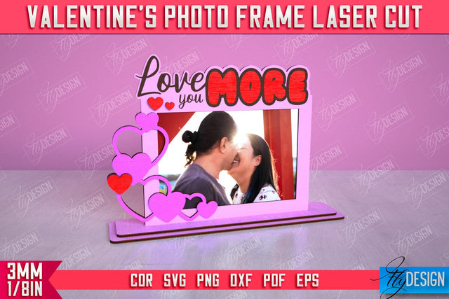 Valentine's Photo Frame | Romantic Gift Idea | Valentine's Decorations | CNC File SVG Fly Design 