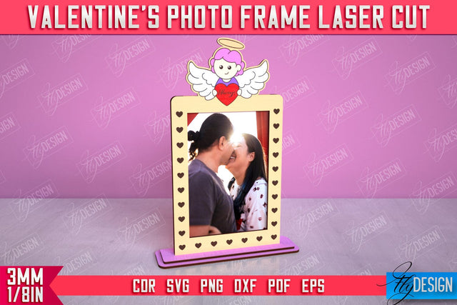 Valentine's Photo Frame | Romantic Gift Idea | Valentine's Decorations | CNC File SVG Fly Design 