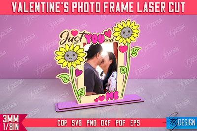 Valentine's Photo Frame | Romantic Gift Idea | Valentine's Decorations | CNC File SVG Fly Design 